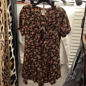 Floral Black and Peach Sostanza Romper